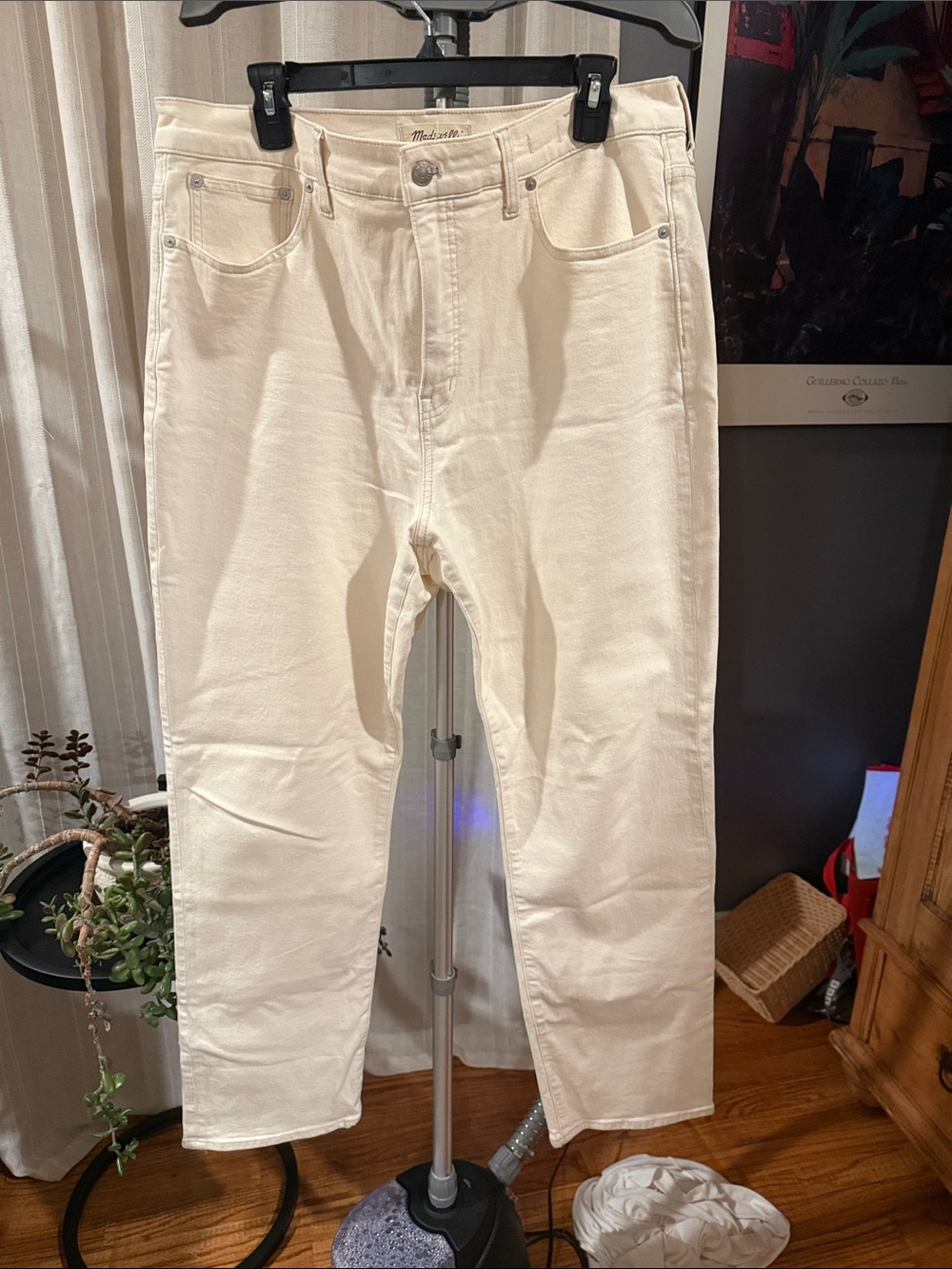 Madewell Women’s Off-White Straight-Leg Jeans - worn once